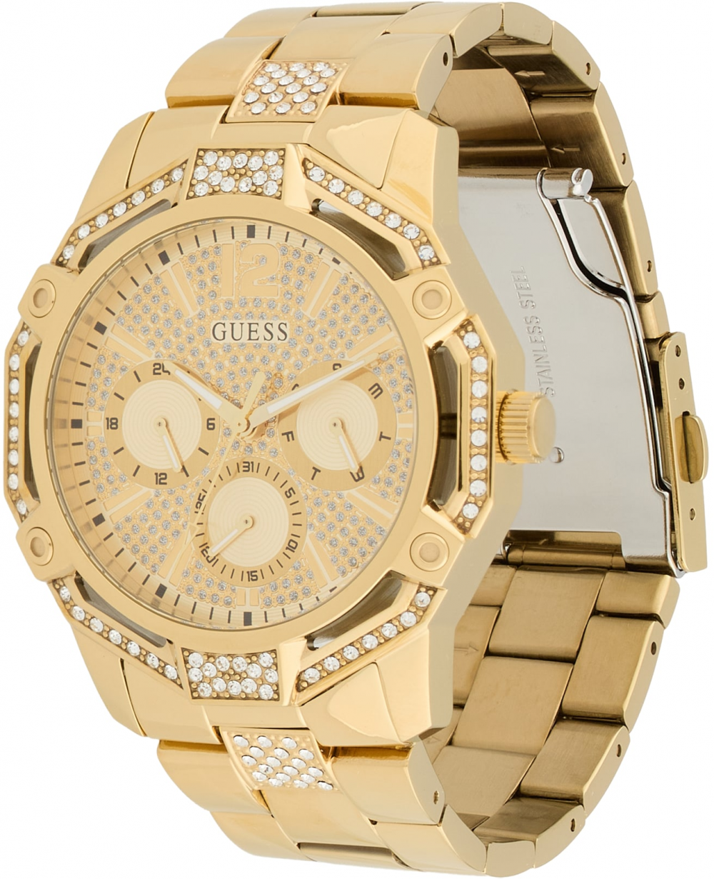 GUESS Analógové hodinky 'REGAL'  zlatá / priehľadná