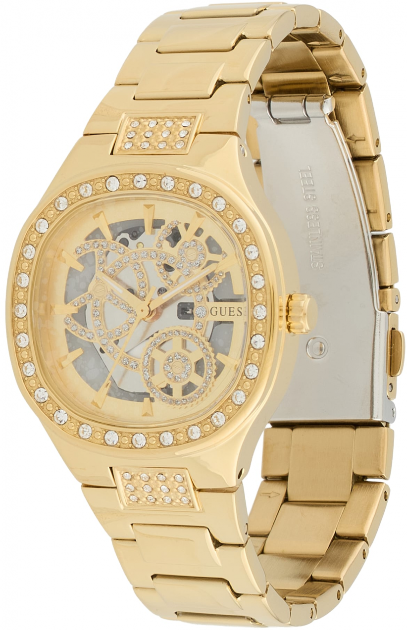 GUESS Analógové hodinky 'ELECTRA'  zlatá / strieborná / priehľadná