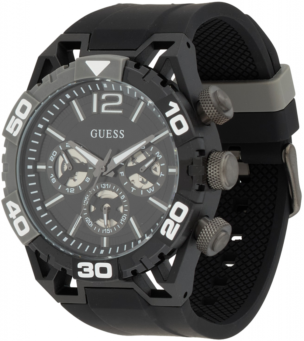 GUESS Analógové hodinky 'PERIMETER'  čierna / biela