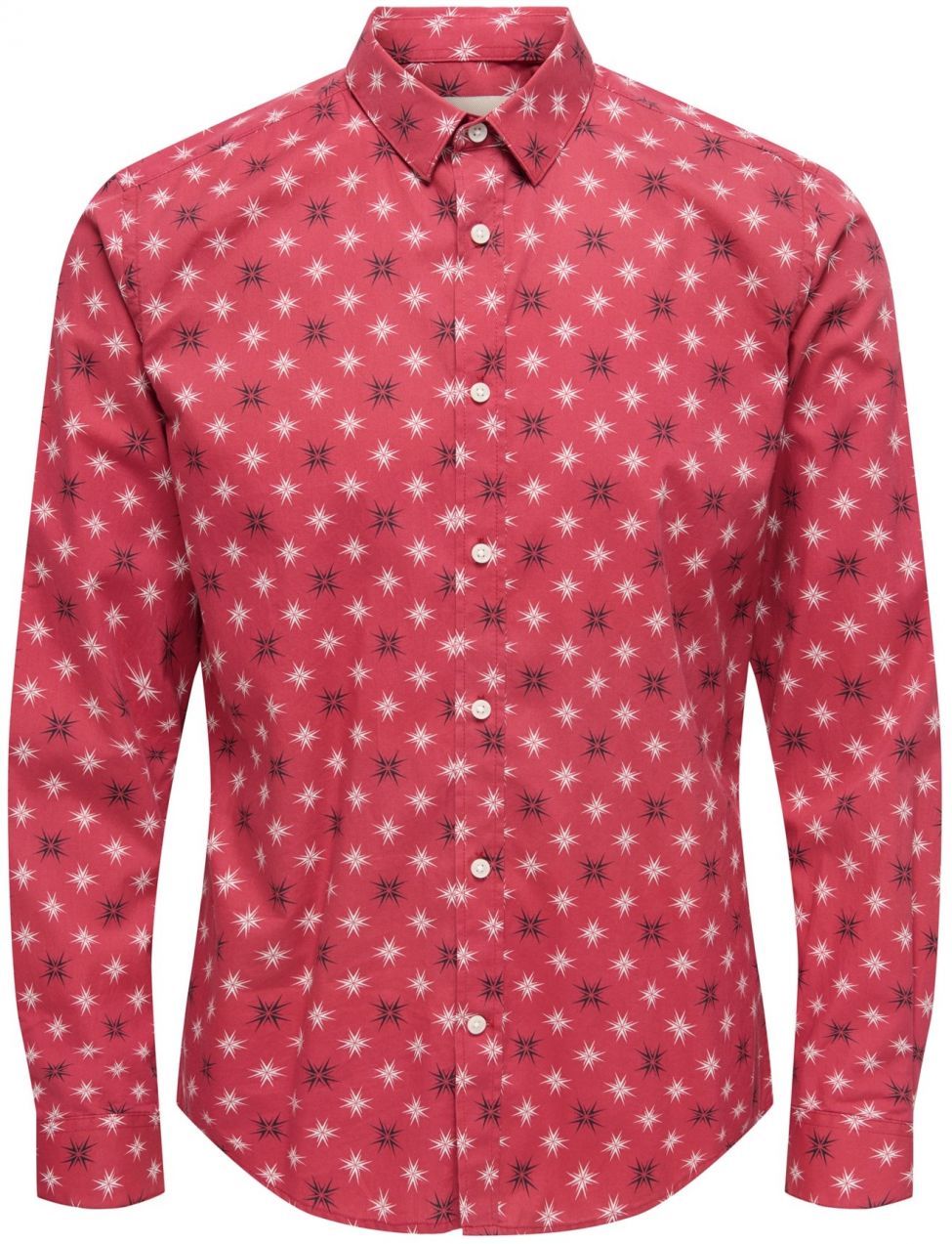 Only & Sons Košeľa 'ONSELF XMAS'  brusnicová / čierna / biela