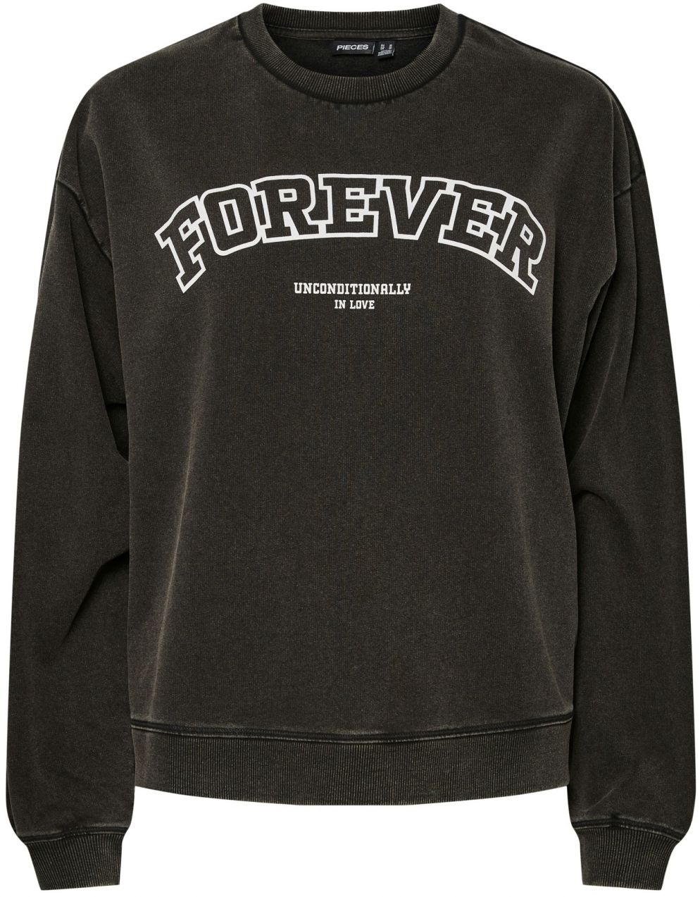 PIECES Mikina 'PCJATTO'  čierna / biela