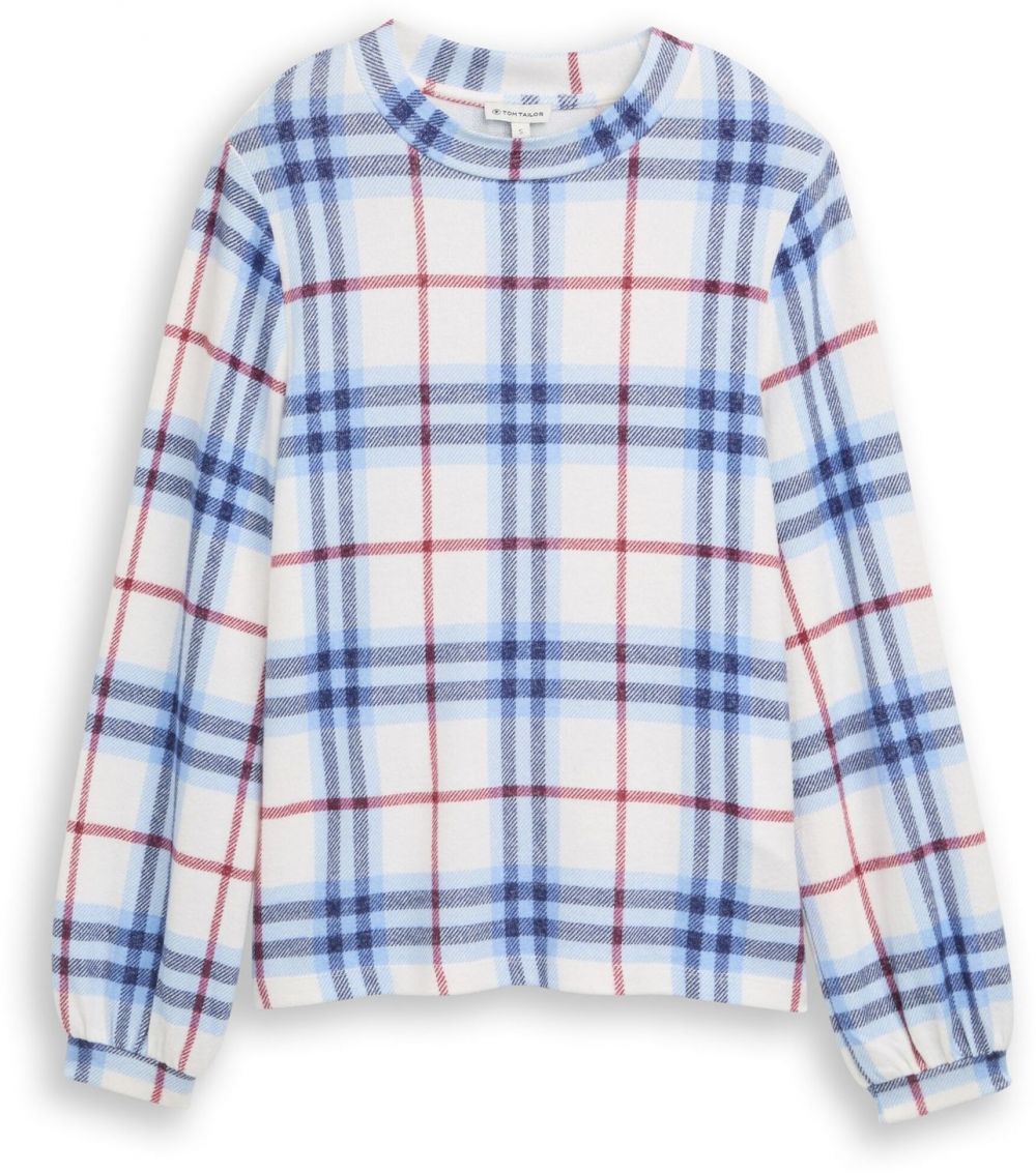 TOM TAILOR Tričko  modrá / pastelovo modrá / tmavočervená / šedobiela