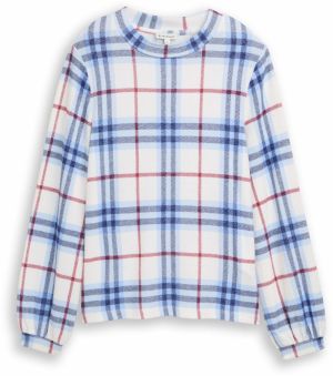 TOM TAILOR Tričko  modrá / pastelovo modrá / tmavočervená / šedobiela