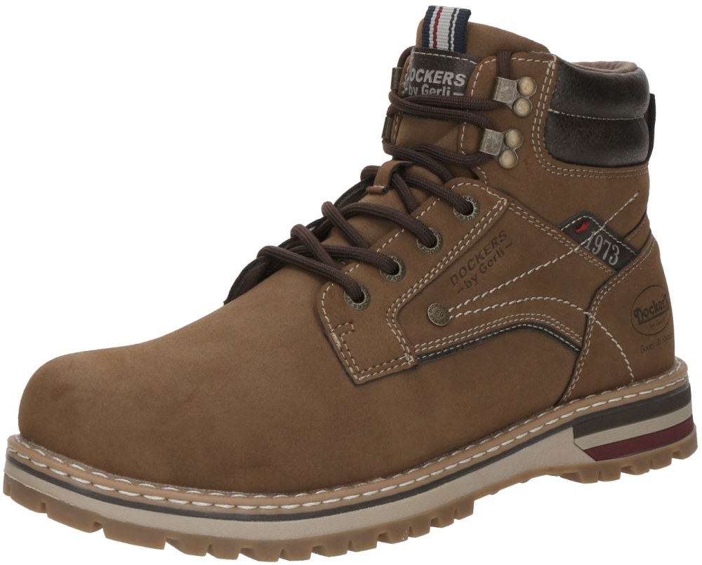 Dockers by Gerli Šnurovacie čižmy  hnedá / čierna