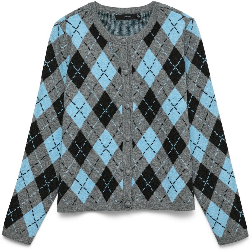 VERO MODA Kardigán 'VMGIORGIA'  svetlomodrá / sivá melírovaná / čierna