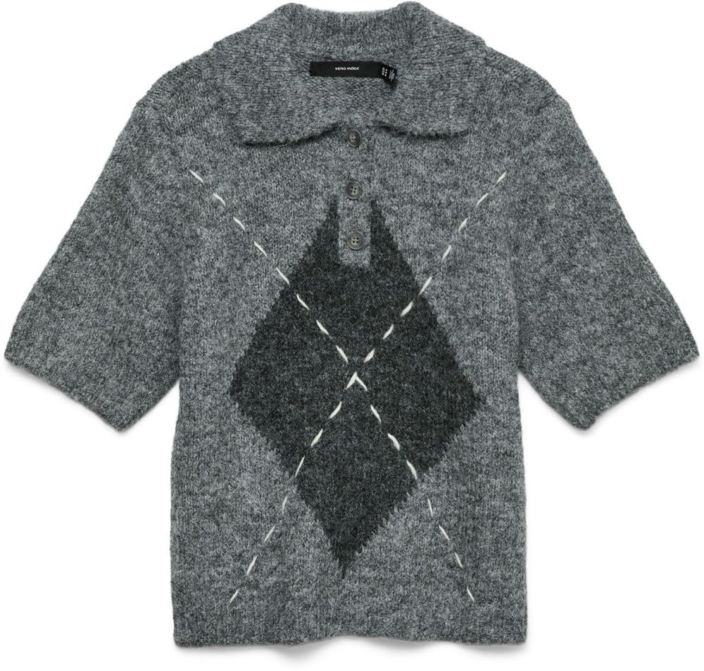 VERO MODA Sveter 'VMBLISS'  antracitová / sivá melírovaná