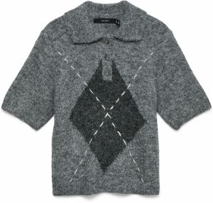 VERO MODA Sveter 'VMBLISS'  antracitová / sivá melírovaná