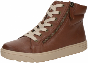 JANA Šnurovacie členkové čižmy  koňaková