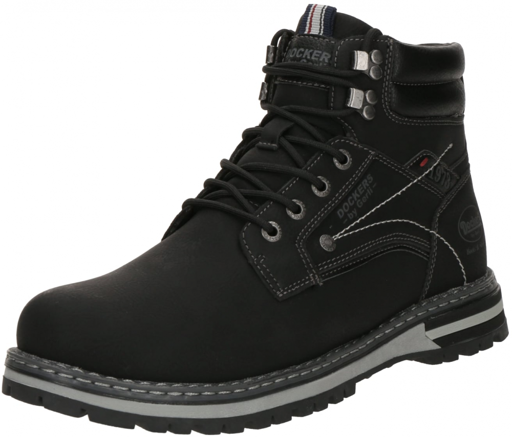 Dockers by Gerli Šnurovacie čižmy  sivá / čierna