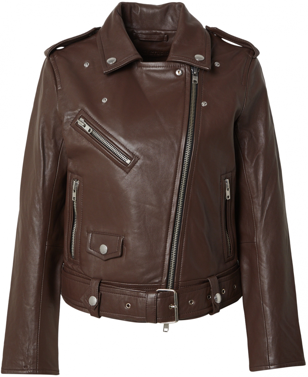 STAND STUDIO Prechodná bunda  tmavohnedá