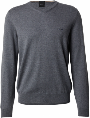 BOSS Sveter 'Baram-L'  sivá melírovaná