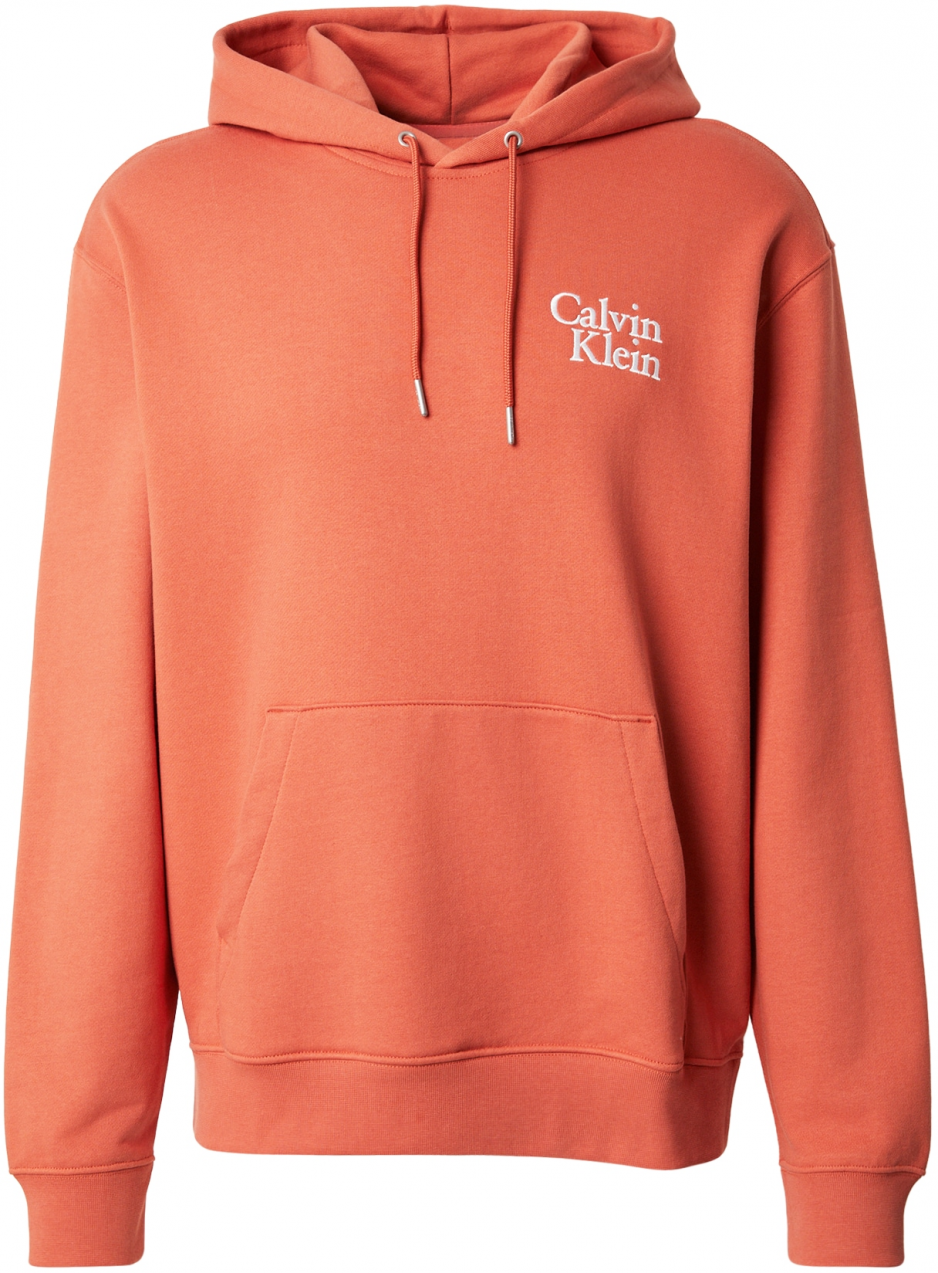 Calvin Klein Jeans Mikina  tmavooranžová / biela