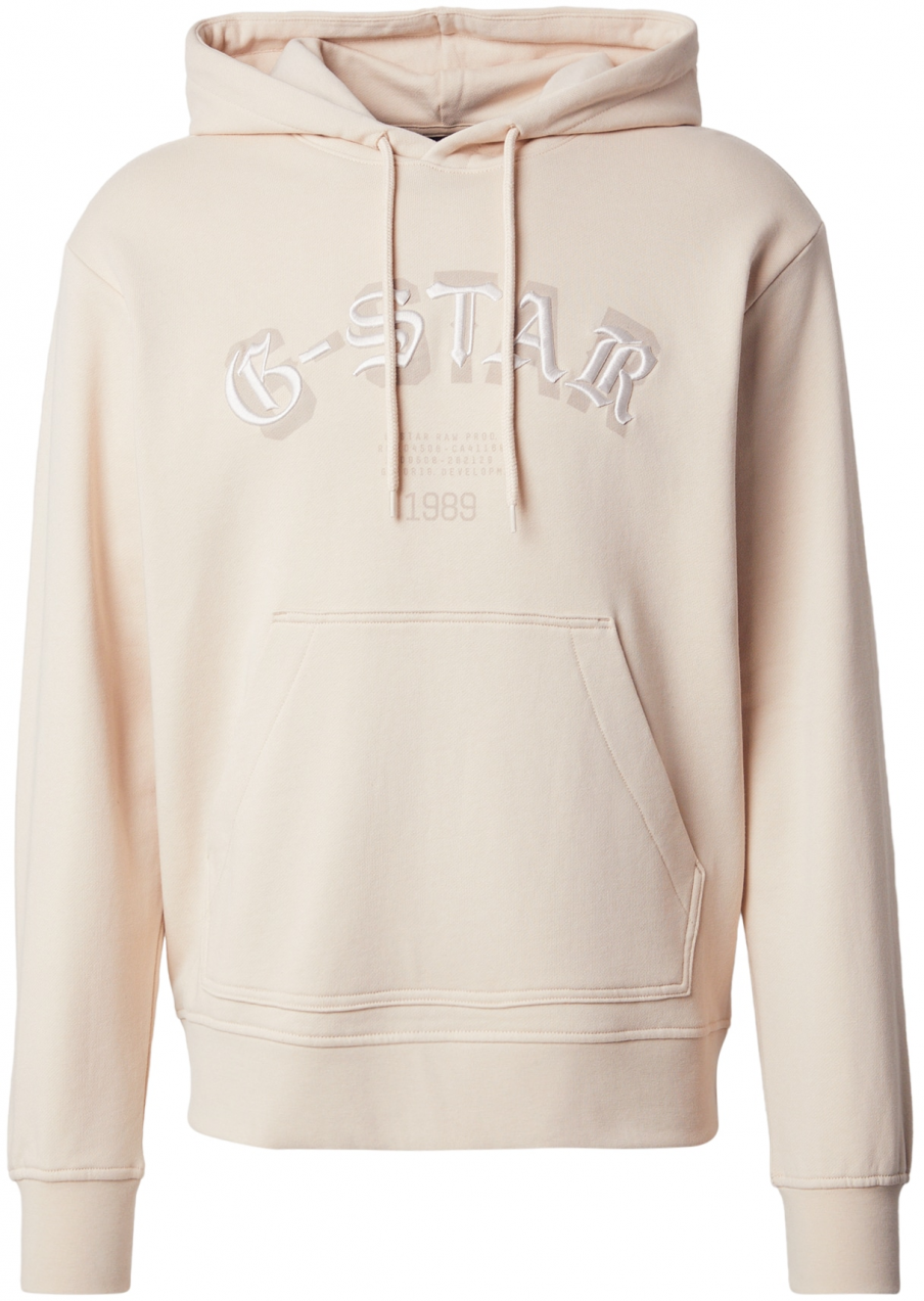 G-STAR Mikina  béžová / tmavobéžová / biela
