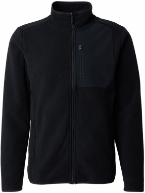 4F Funkčná flisová bunda  sivá / čierna