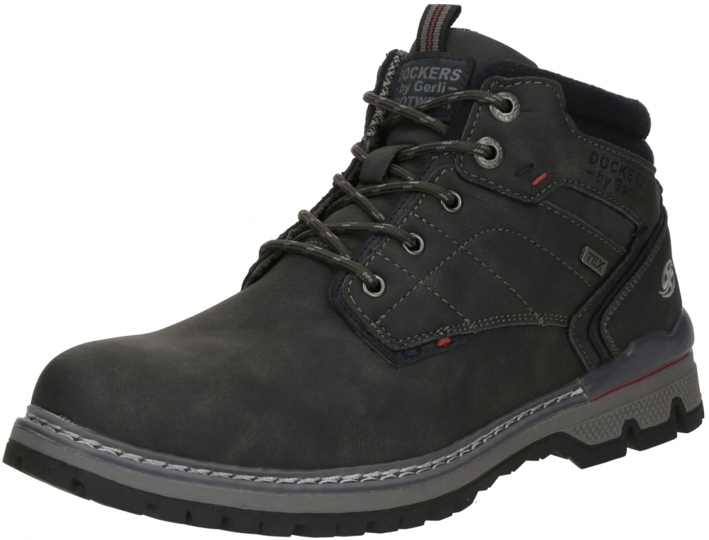 Dockers by Gerli Šnurovacie čižmy  tmavosivá