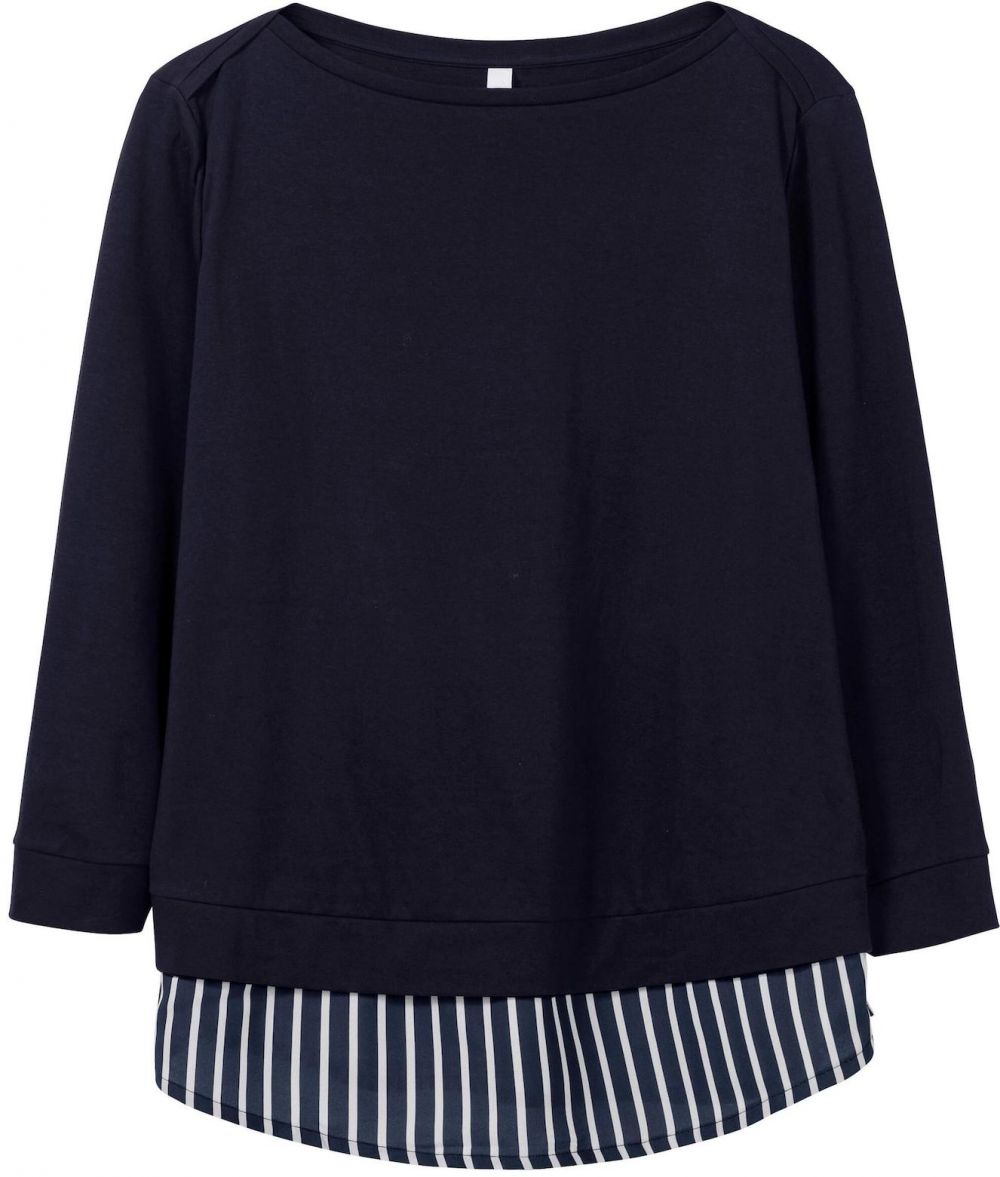 SHEEGO Tričko  tmavomodrá / biela