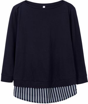 SHEEGO Tričko  tmavomodrá / biela