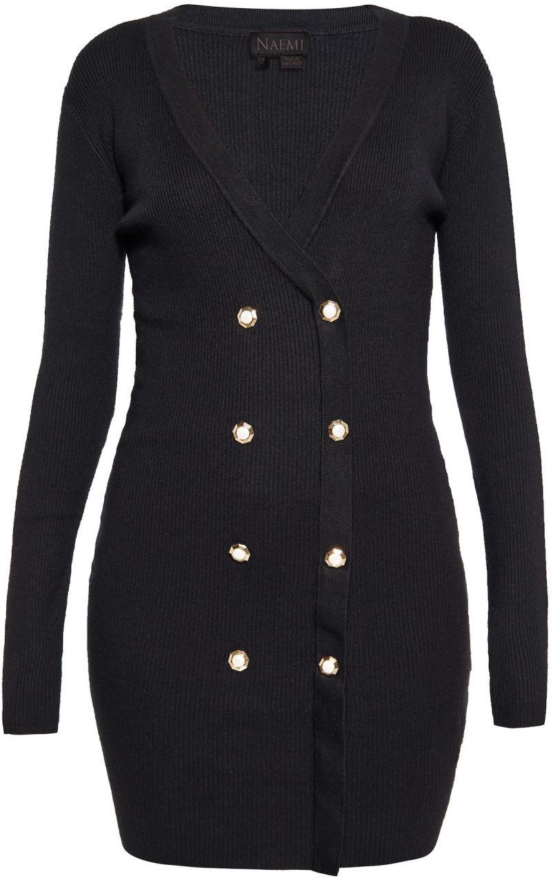 NAEMI Pletené šaty  čierna