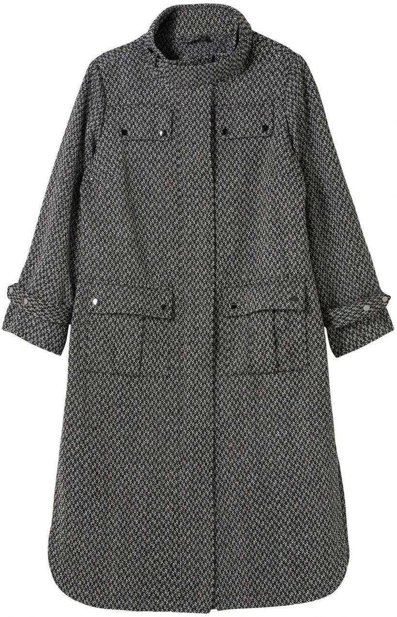 SHEEGO Prechodný kabát  sivá melírovaná / biela