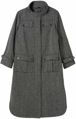 SHEEGO Prechodný kabát  sivá melírovaná / biela