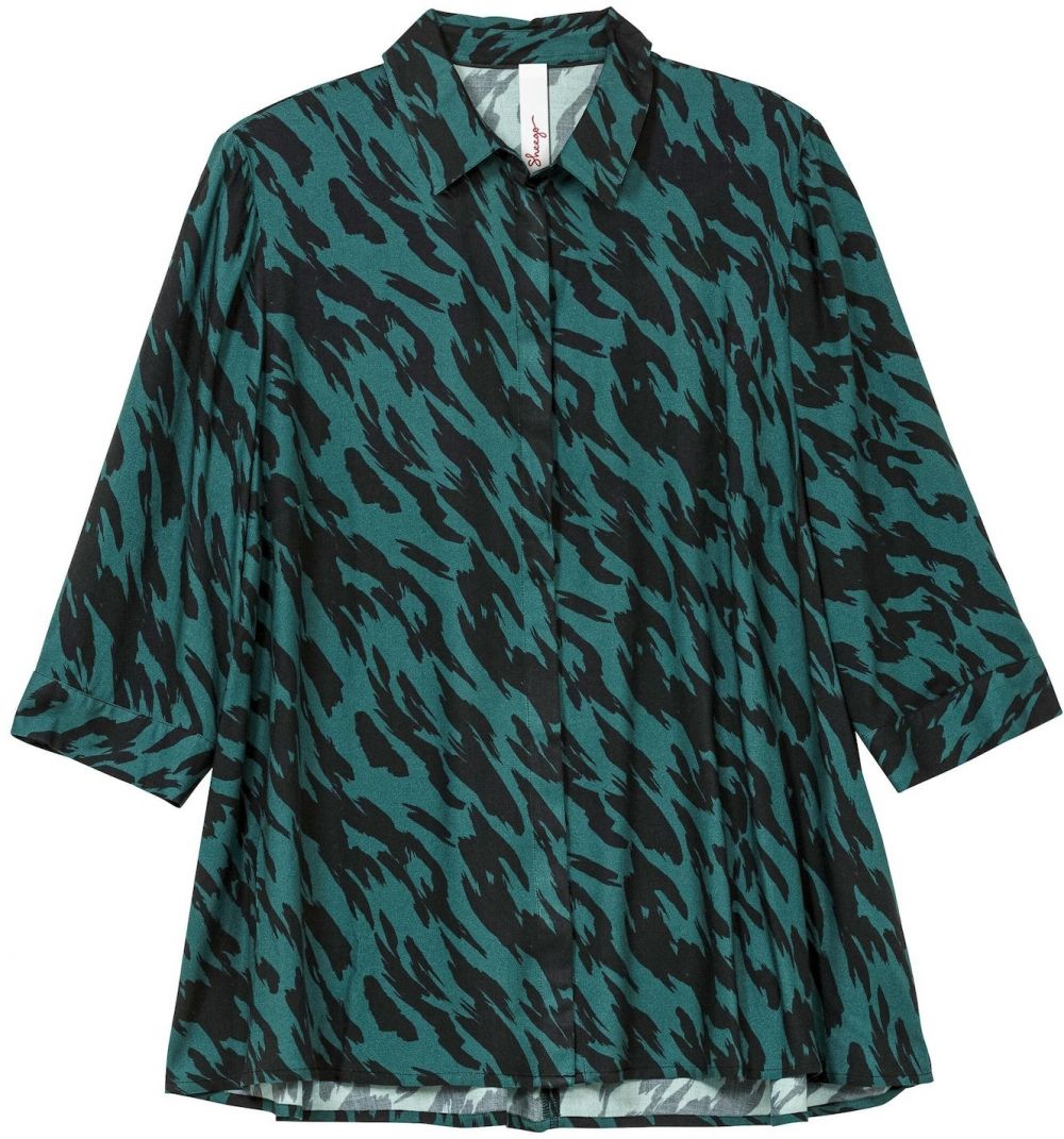 SHEEGO Blúzka  petrolejová / čierna