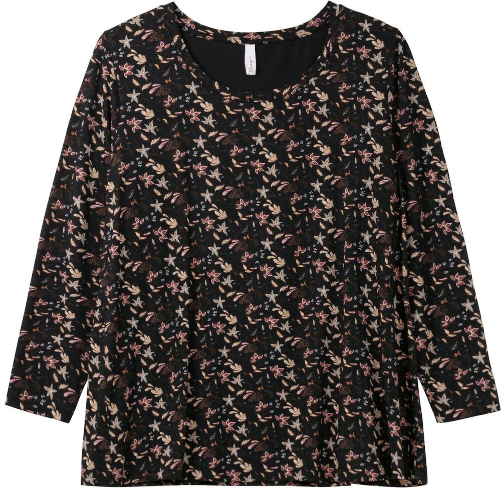 SHEEGO Tričko  béžová melírovaná / ružová / čierna