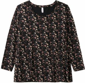 SHEEGO Tričko  béžová melírovaná / ružová / čierna