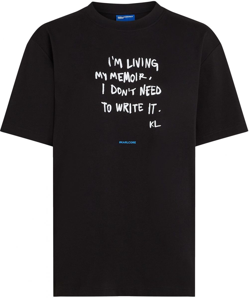 KARL LAGERFELD JEANS Tričko  čierna / biela