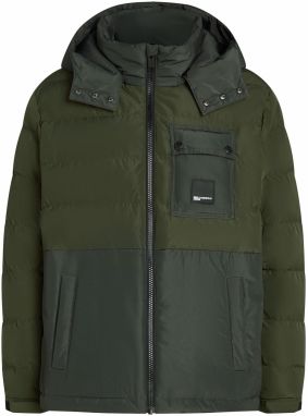 KARL LAGERFELD JEANS Zimná bunda  kaki / tmavozelená