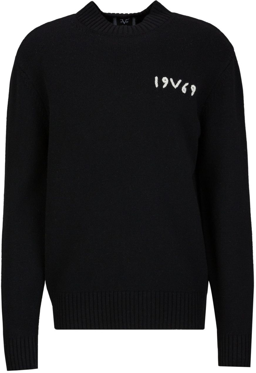 19V69 ITALIA Sveter 'Anteo'  čierna / biela