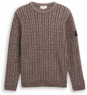 TOM TAILOR Sveter  hnedá / čierna / šedobiela