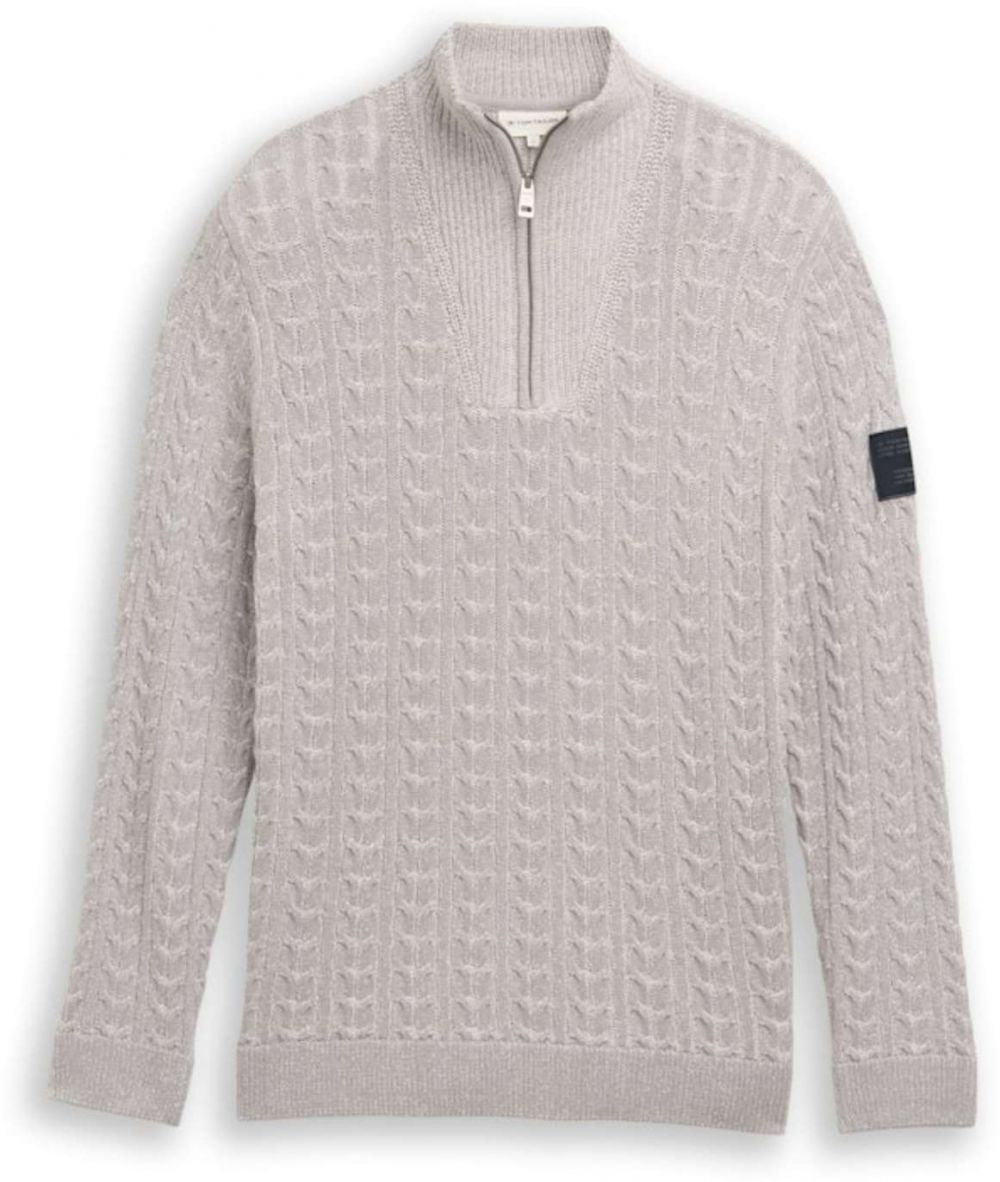 TOM TAILOR Sveter  sivá / čierna / biela