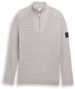 TOM TAILOR Sveter  sivá / čierna / biela