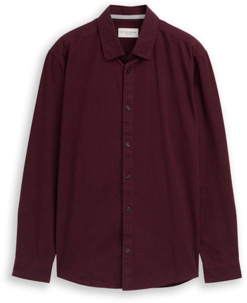 TOM TAILOR Košeľa  vínovo červená / čierna