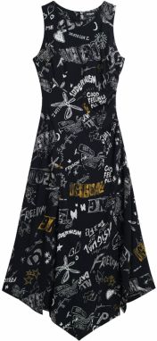 Desigual Šaty  žltá / čierna / biela