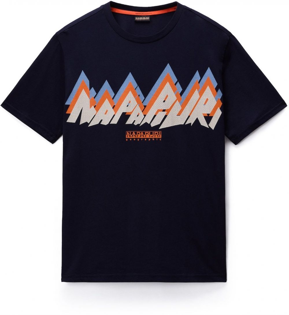 NAPAPIJRI Tričko 'S-Fiemme'  béžová / námornícka modrá / zafírová / oranžová