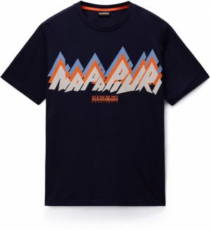 NAPAPIJRI Tričko 'S-Fiemme'  béžová / námornícka modrá / zafírová / oranžová