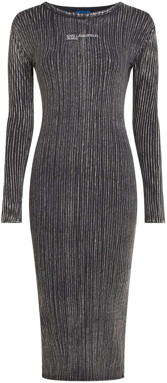 KARL LAGERFELD JEANS Šaty  sivá / čierna