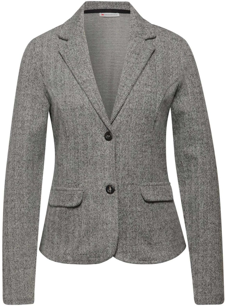 STREET ONE Blejzer  sivá melírovaná / čierna / biela