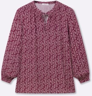 SHEEGO Blúzka  vínovo červená / biela