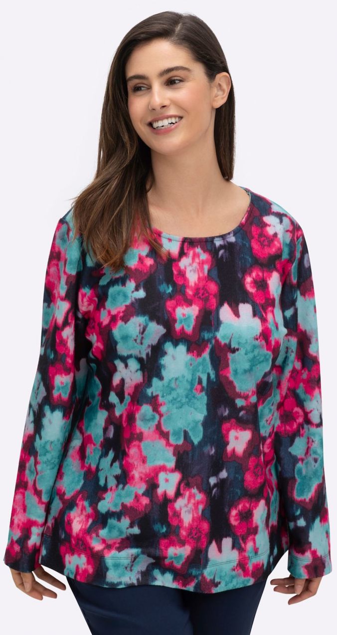 SHEEGO Mikina  námornícka modrá / tyrkysová / fuksia