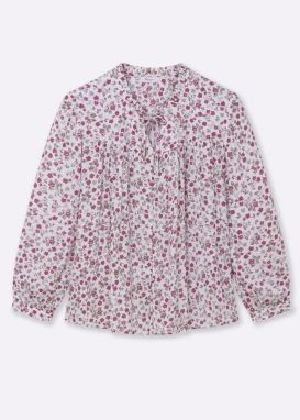 SHEEGO Blúzka  nebielená / trávovo zelená / tmavofialová