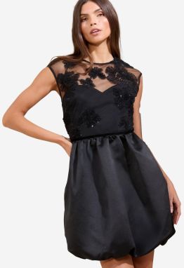Lipsy Kokteilové šaty  čierna