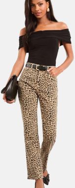 Lipsy Džínsy  brokátová / kapučíno / čierna