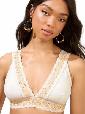 Lipsy Bikinový top  žltá / biela