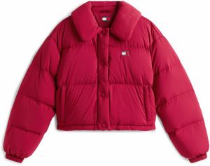 Tommy Jeans Zimná bunda  farba lesného ovocia