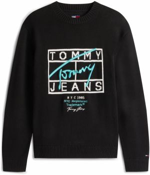Tommy Jeans Sveter  mätová / čierna / biela