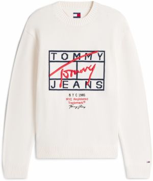 Tommy Jeans Sveter  námornícka modrá / červená / čierna / biela