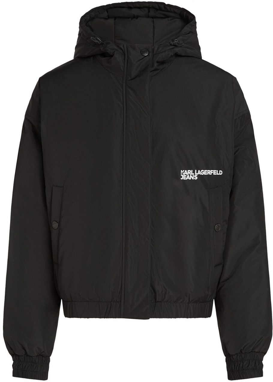 KARL LAGERFELD JEANS Prechodná bunda  čierna / biela