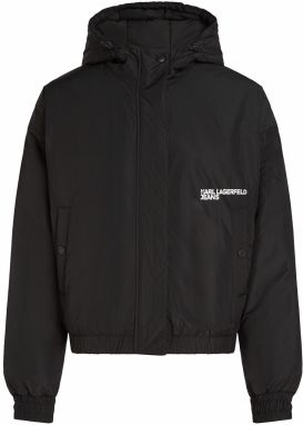 KARL LAGERFELD JEANS Prechodná bunda  čierna / biela